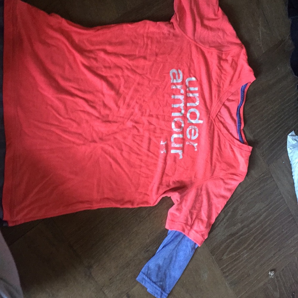 Under Armour coral shirt